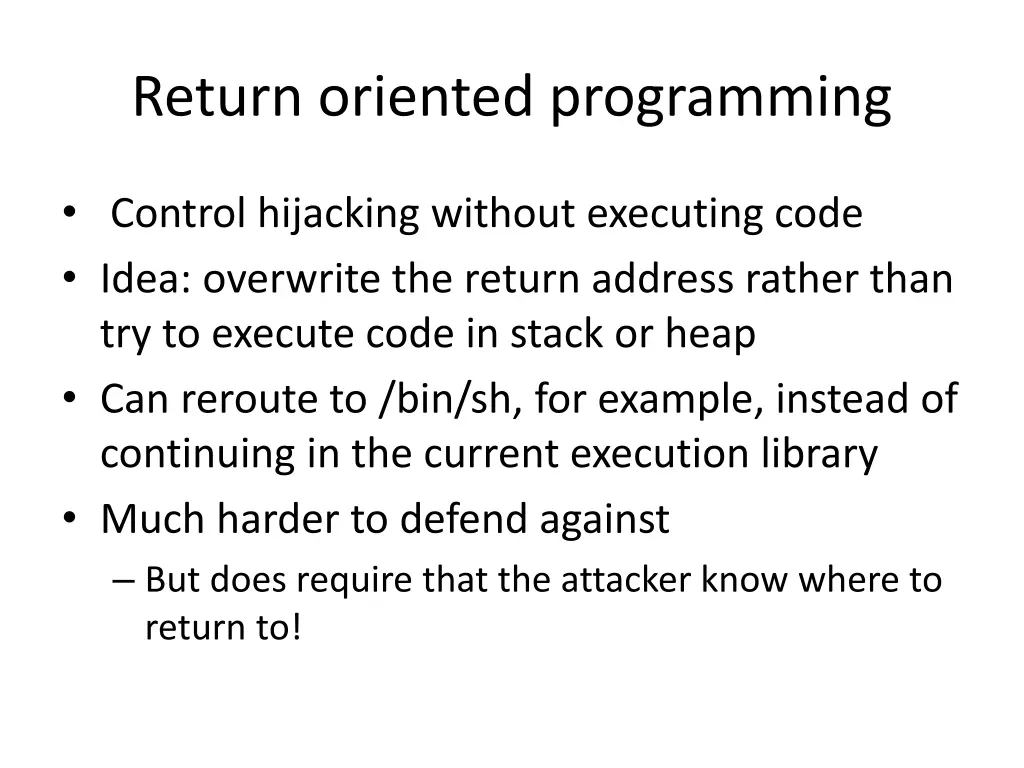 return oriented programming