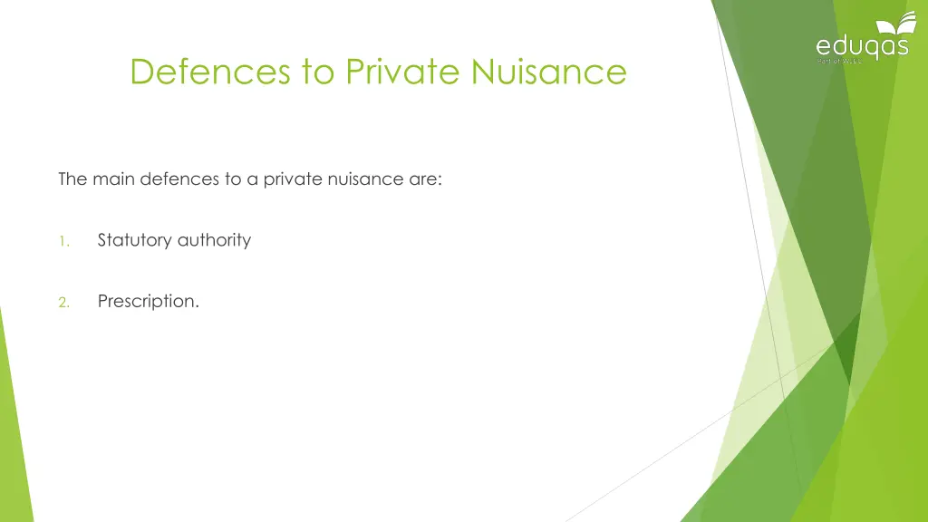 defences to private nuisance