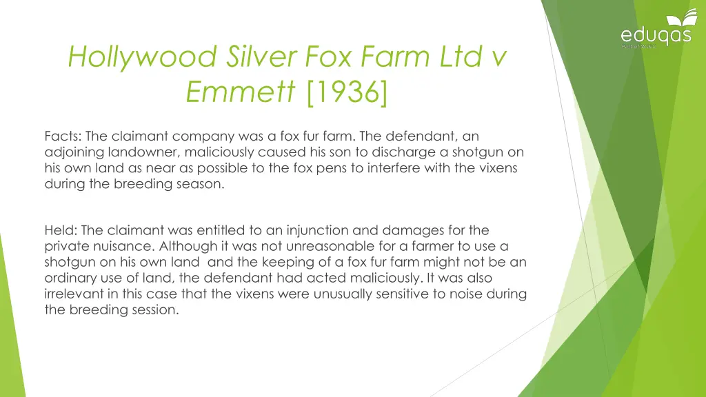 hollywood silver fox farm ltd v emmett 1936