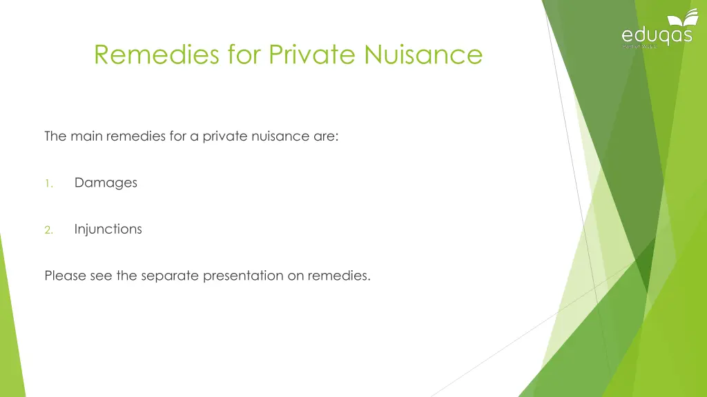 remedies for private nuisance