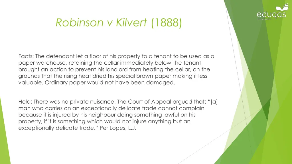 robinson v kilvert 1888