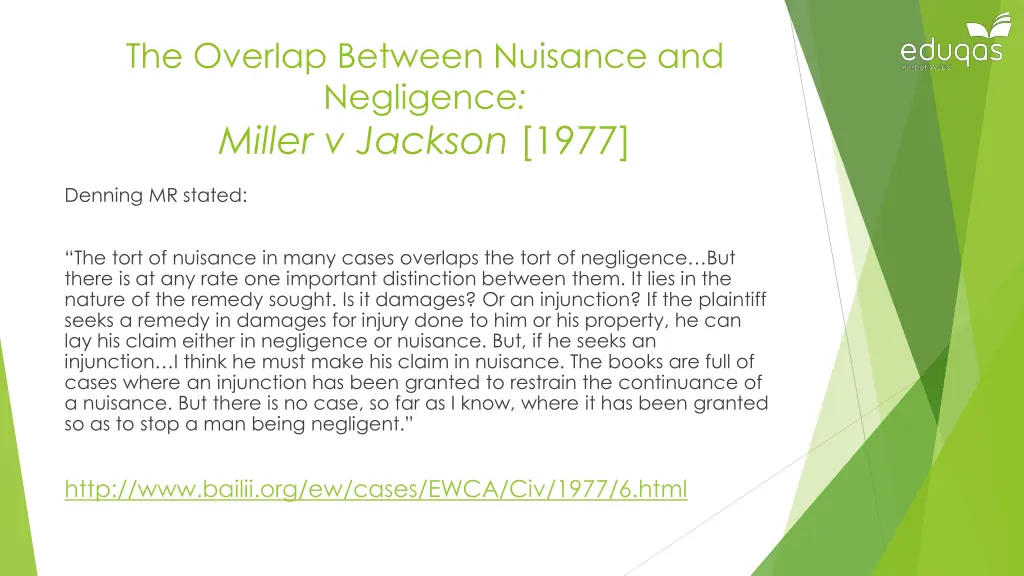 the overlap between nuisance and negligence