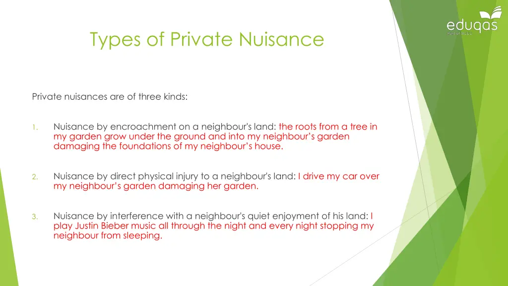 types of private nuisance 1