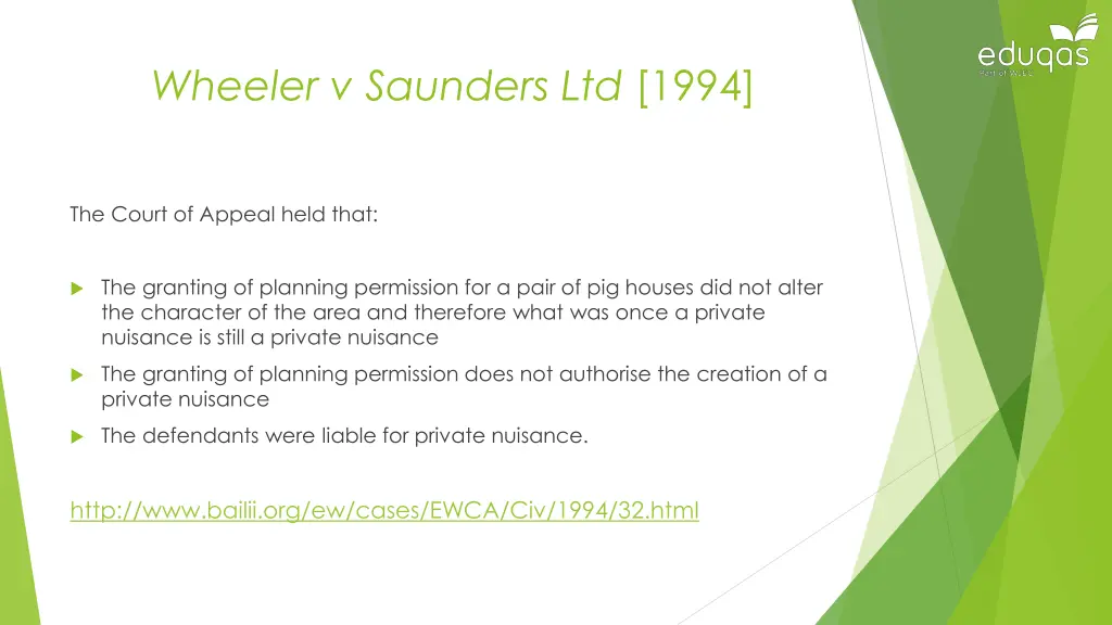 wheeler v saunders ltd 1994 1