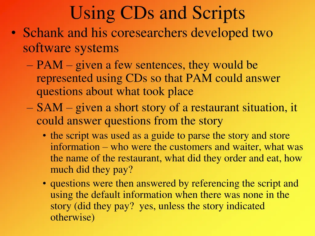 using cds and scripts schank