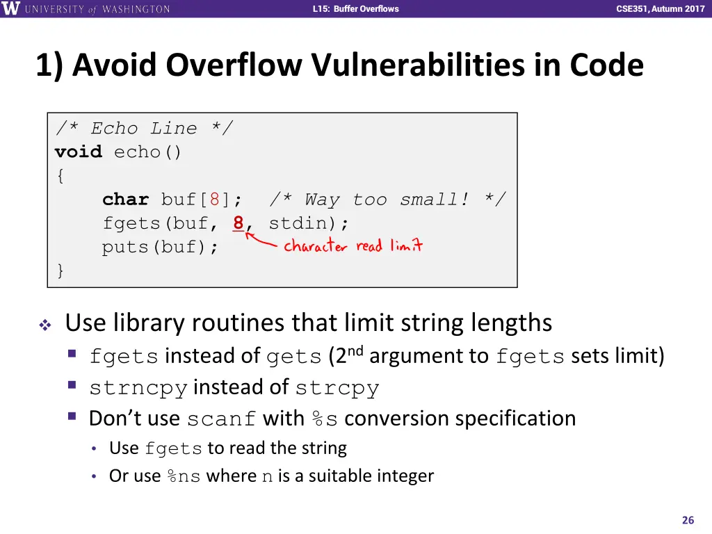 l15 buffer overflows 25