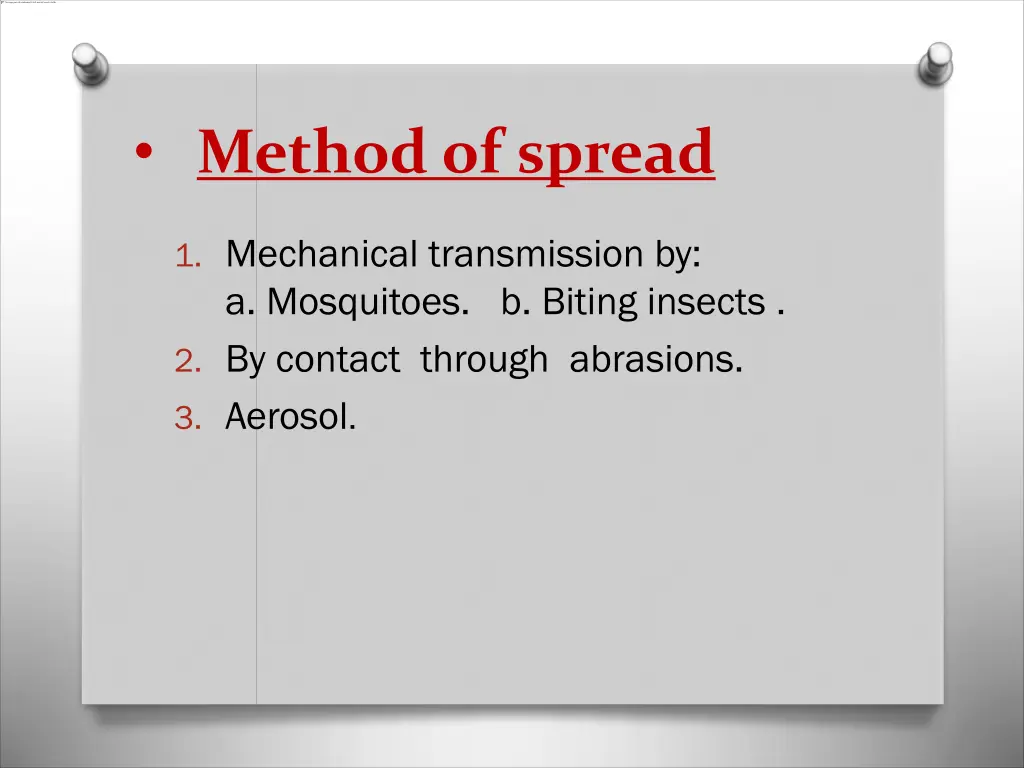 method of spread