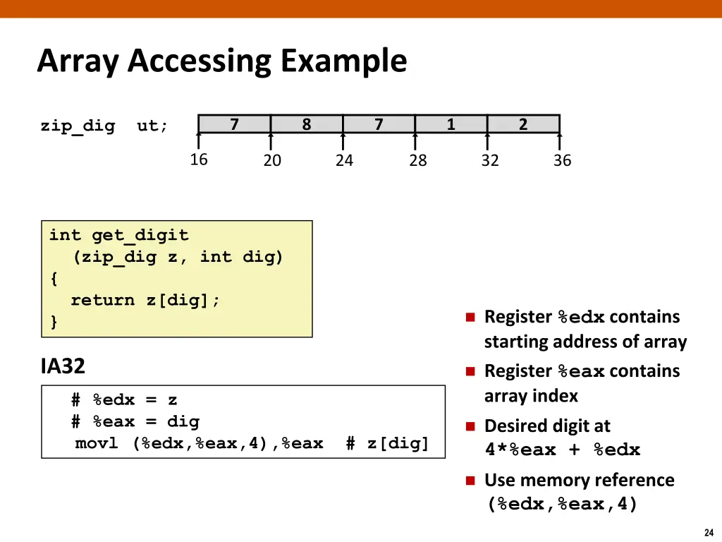 array accessing example