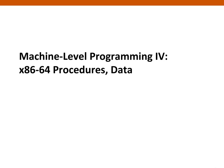 machine level programming iv x86 64 procedures