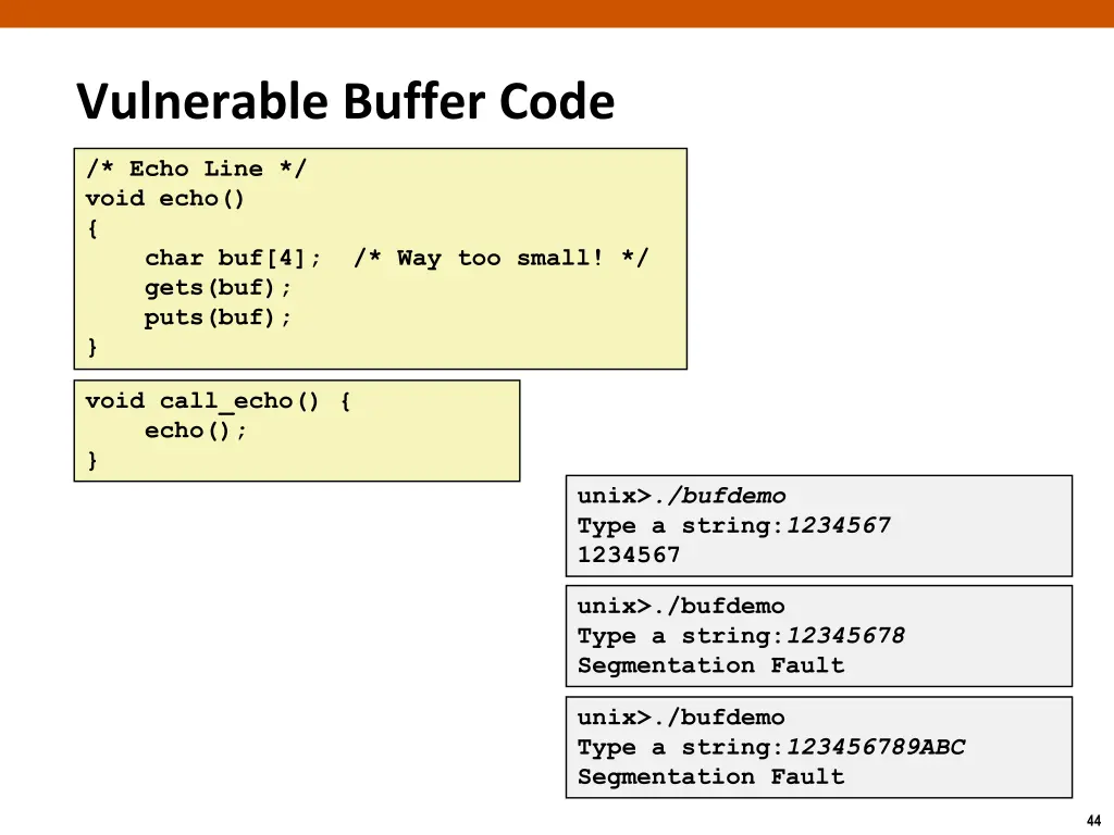 vulnerable buffer code