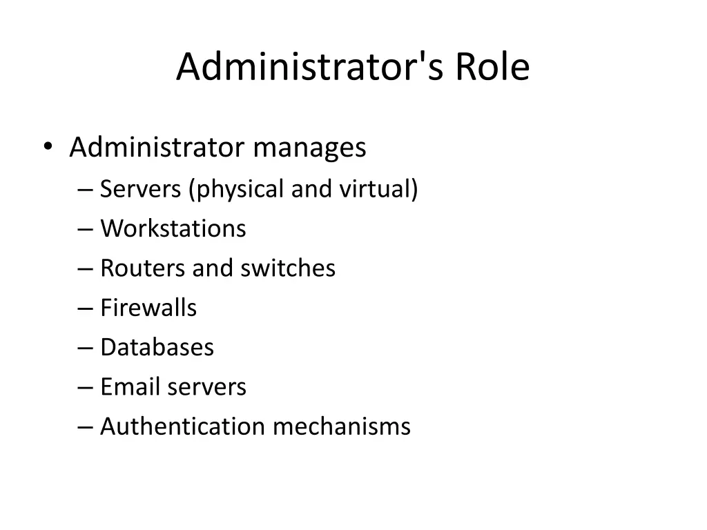 administrator s role