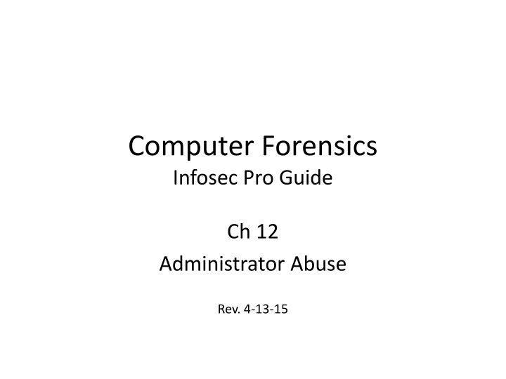 computer forensics infosec pro guide