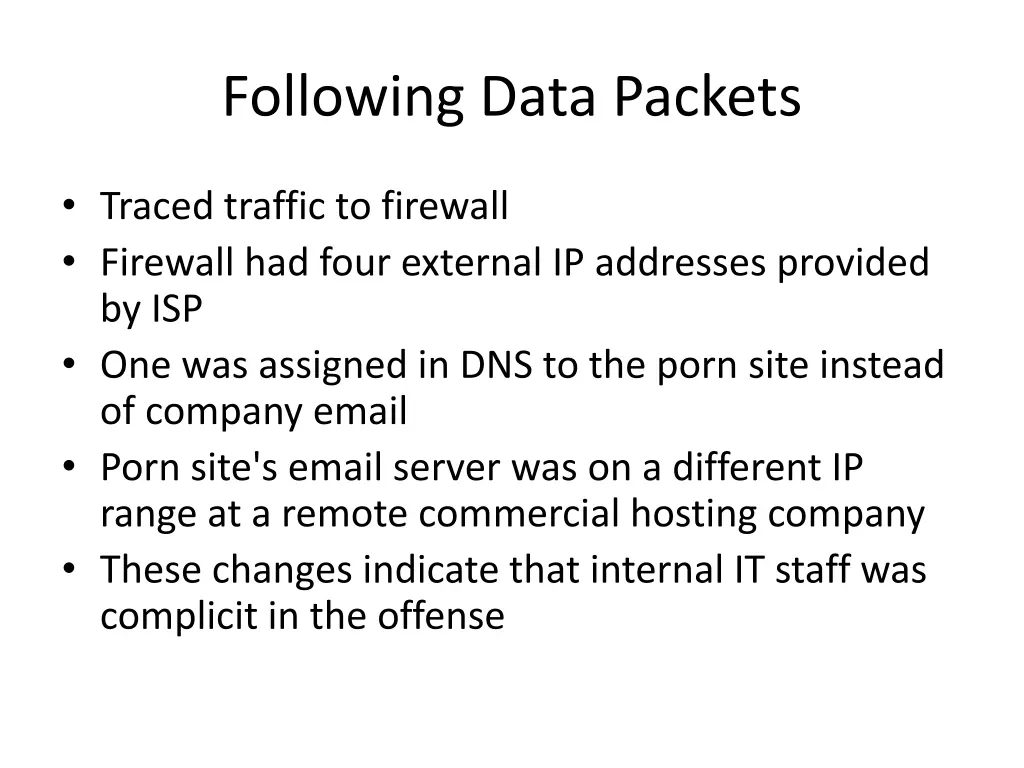 following data packets