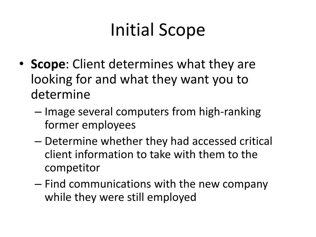 initial scope