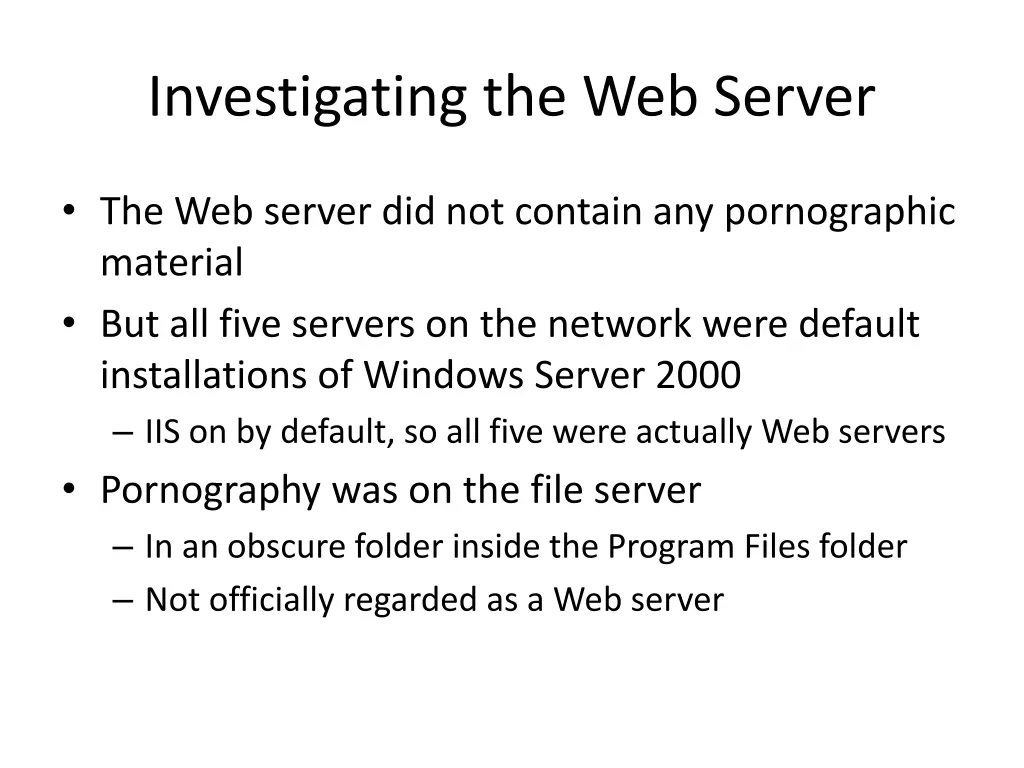 investigating the web server