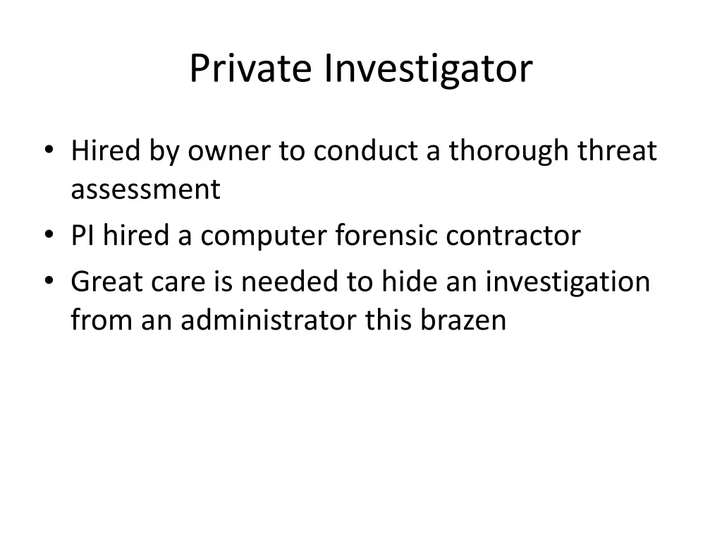 private investigator