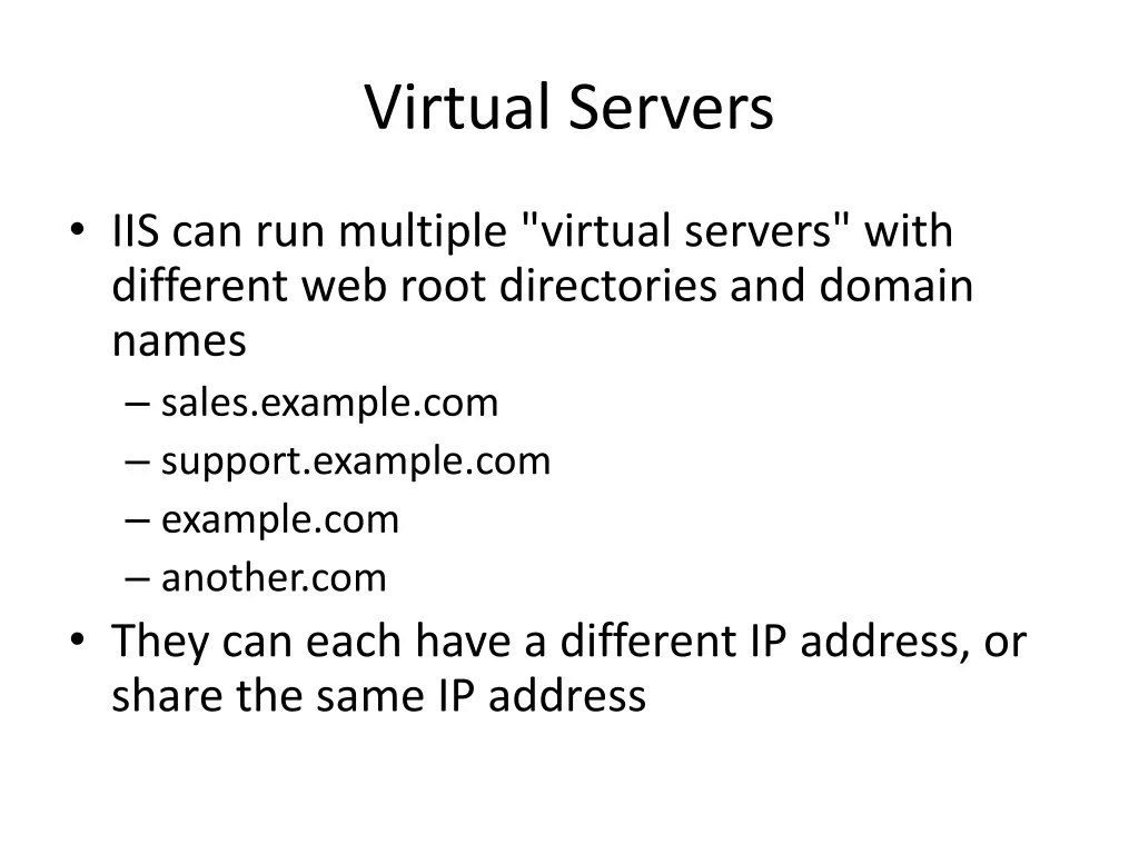 virtual servers