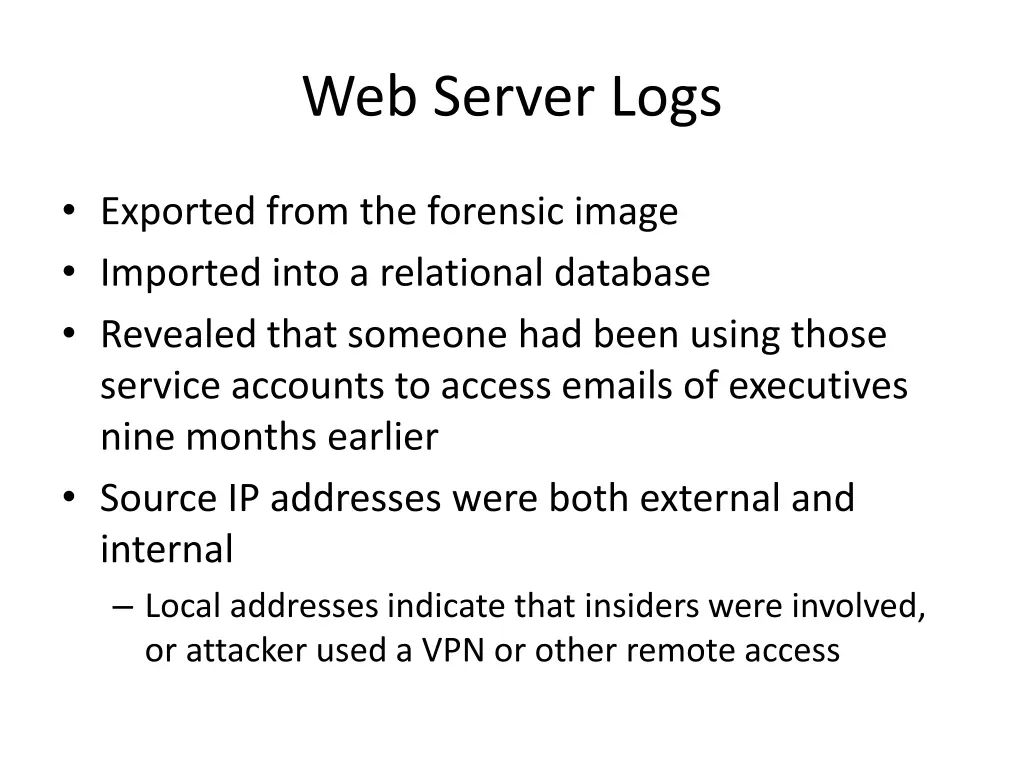 web server logs