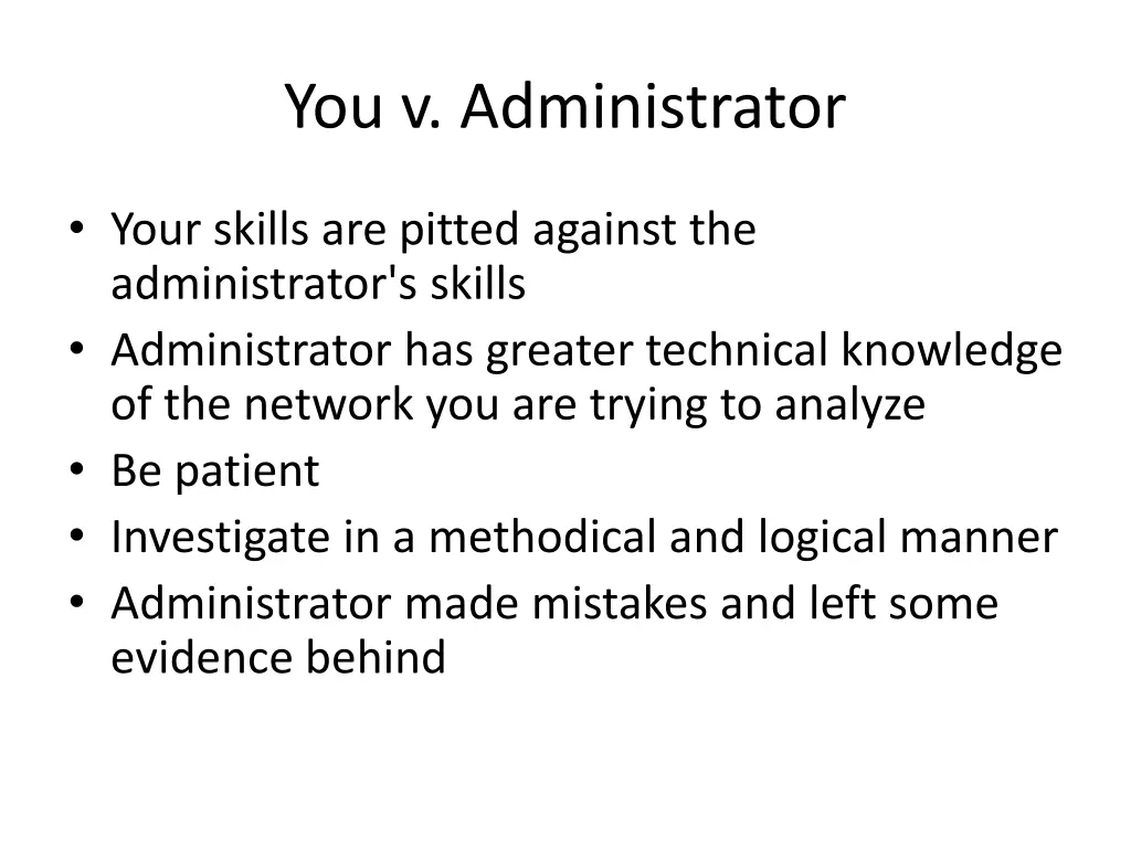 you v administrator