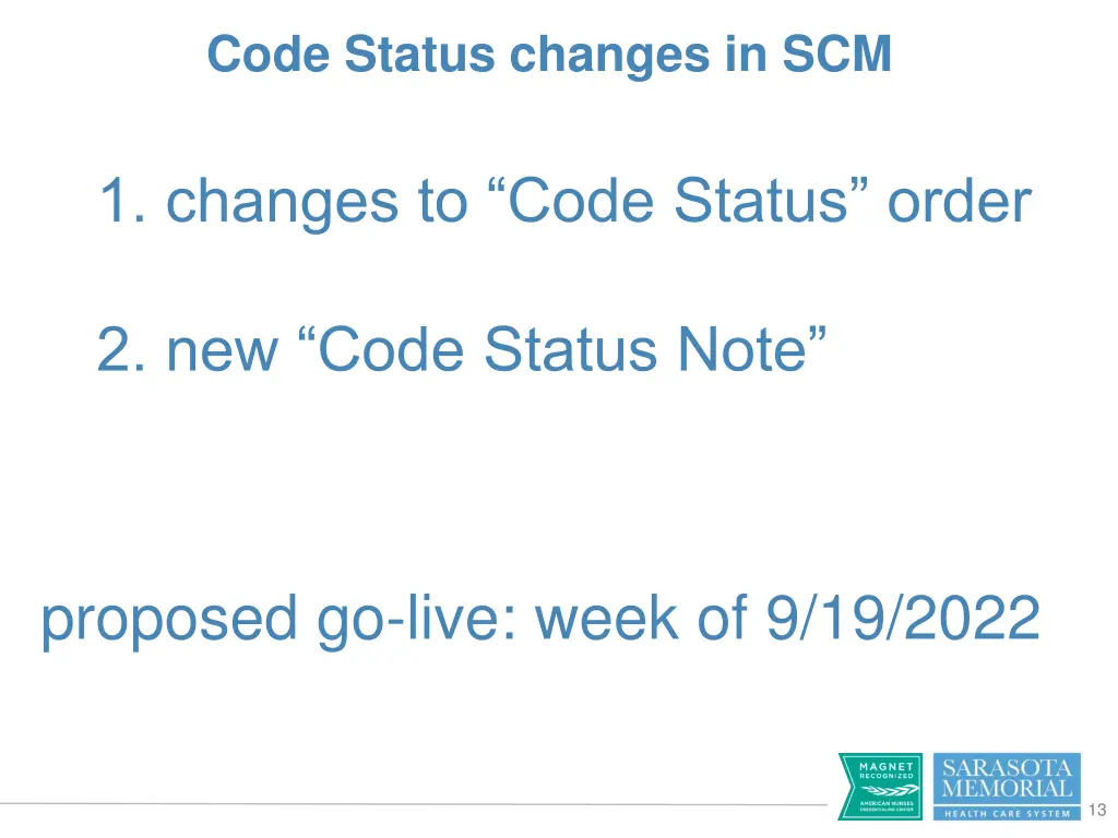 code status changes in scm