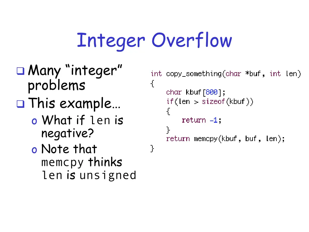 integer overflow