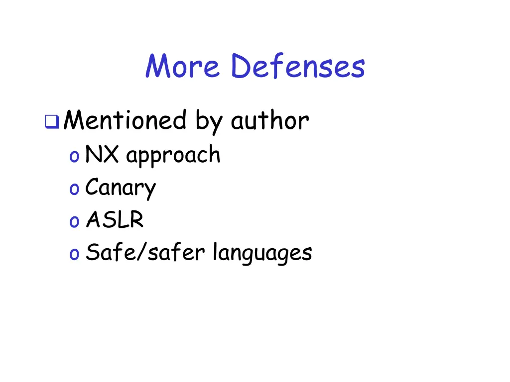 more defenses