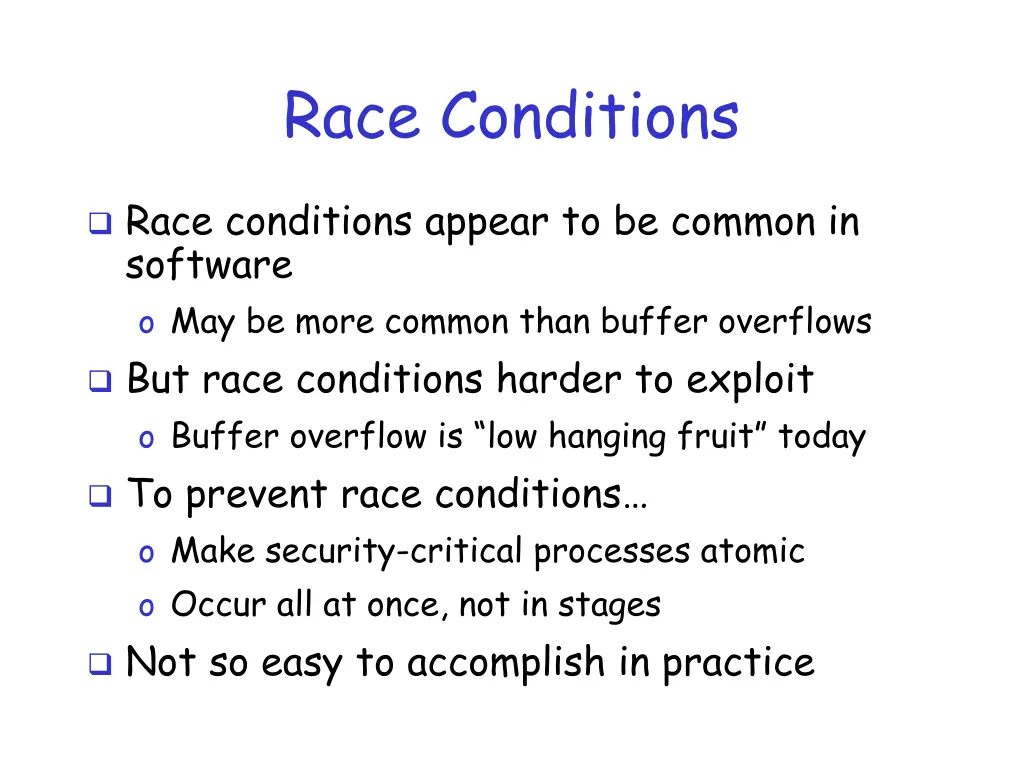 race conditions