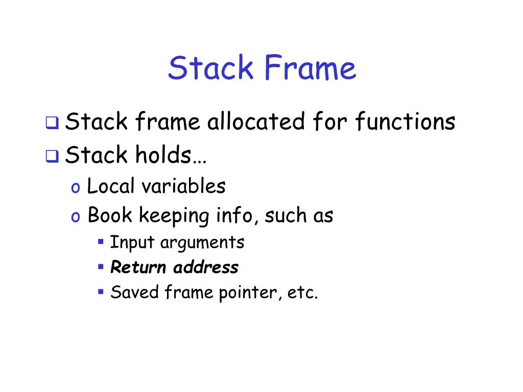 stack frame