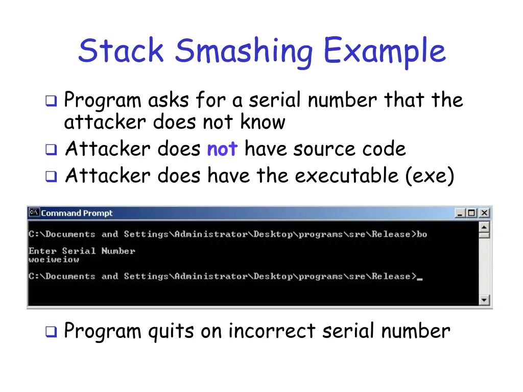 stack smashing example