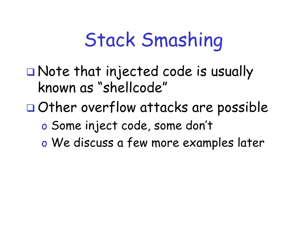 stack smashing