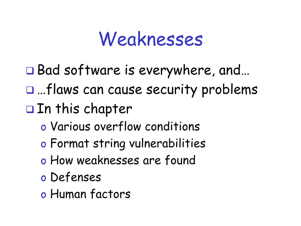 weaknesses