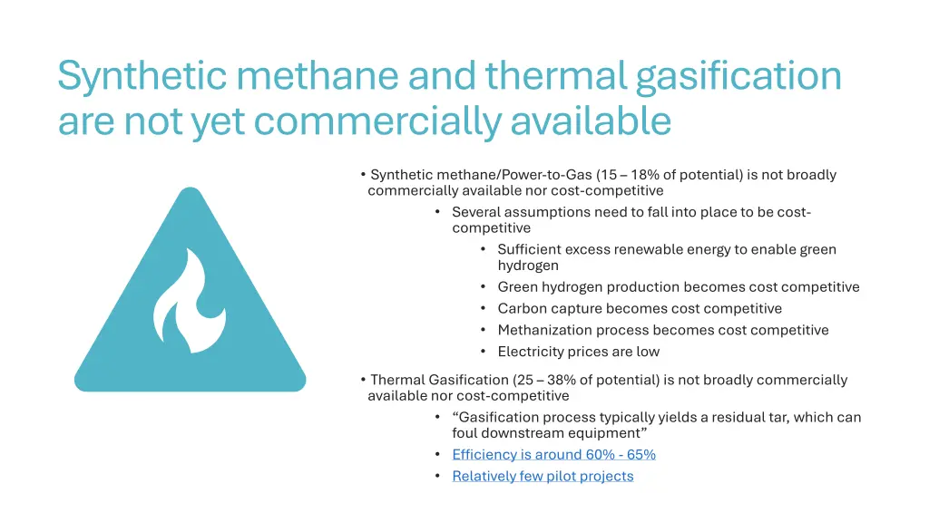 synthetic methane and thermal gasification