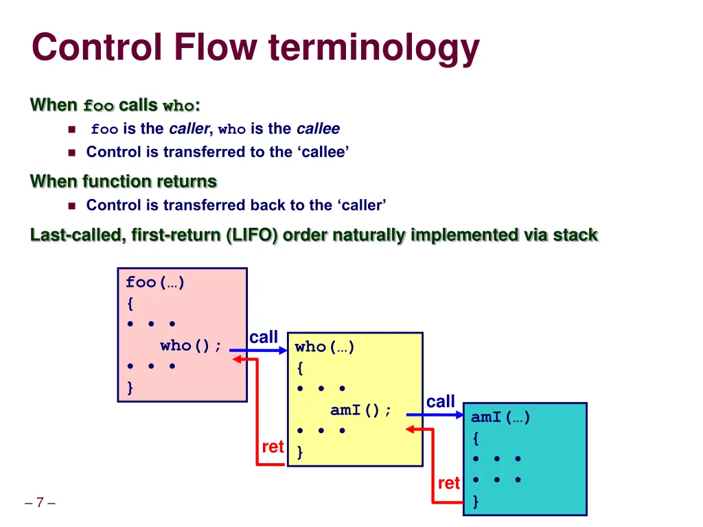 control flow terminology