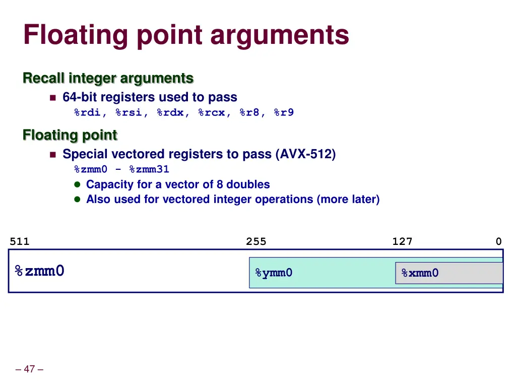 floating point arguments