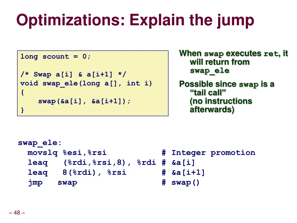 optimizations explain the jump