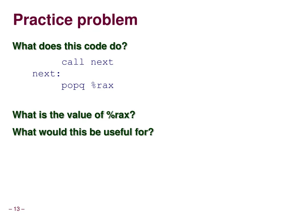 practice problem