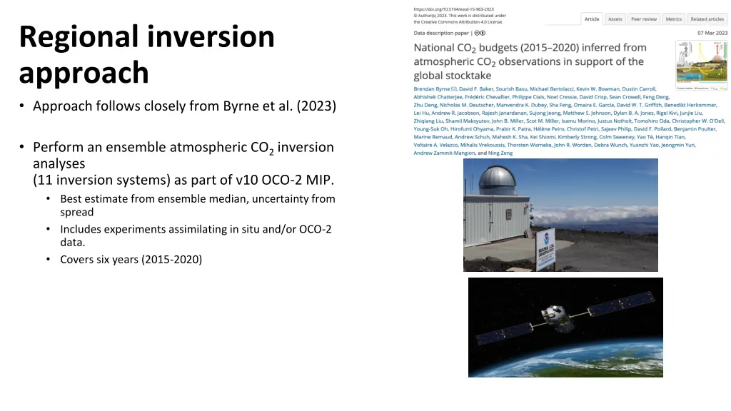 regional inversion approach approach follows