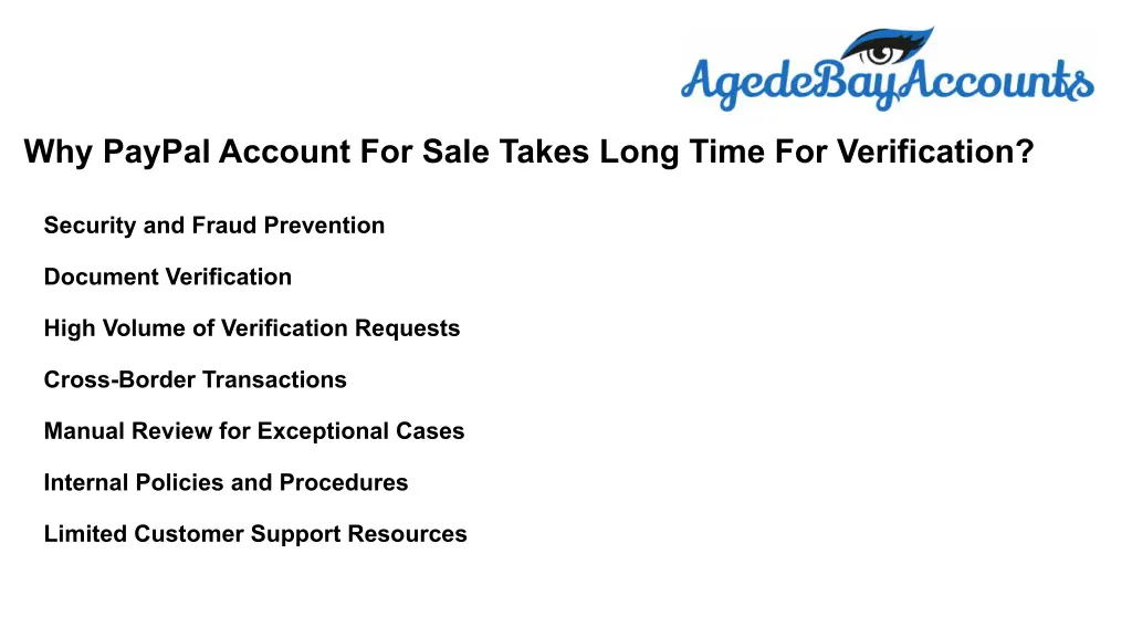 why paypal account for sale takes long time