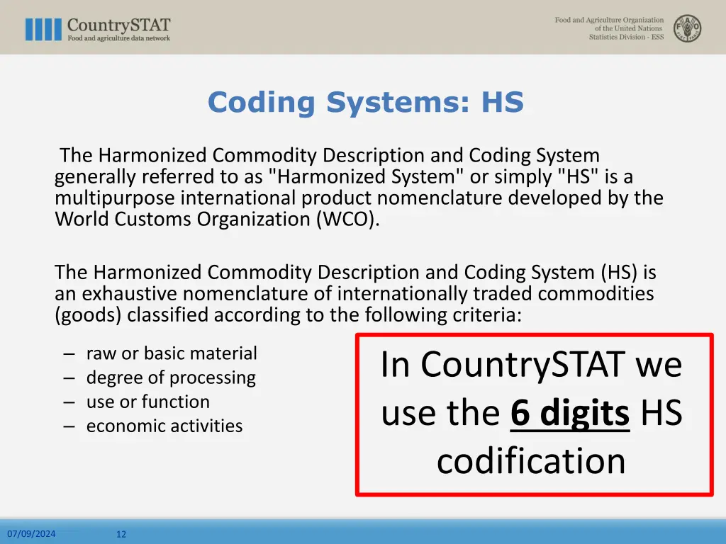 coding systems hs