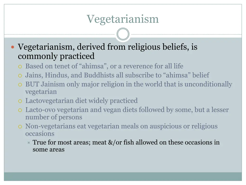 vegetarianism