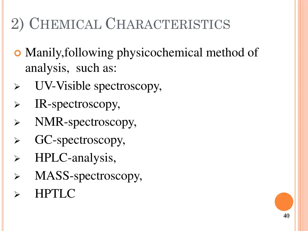 2 c hemical c haracteristics