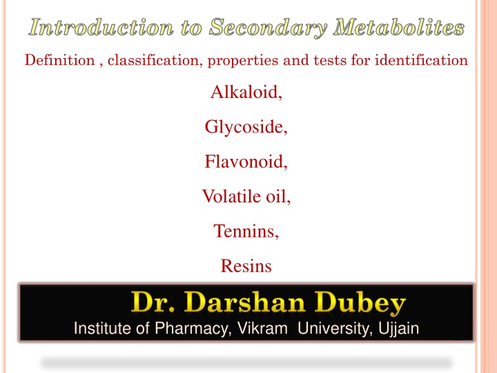 introduction to secondary metabolites