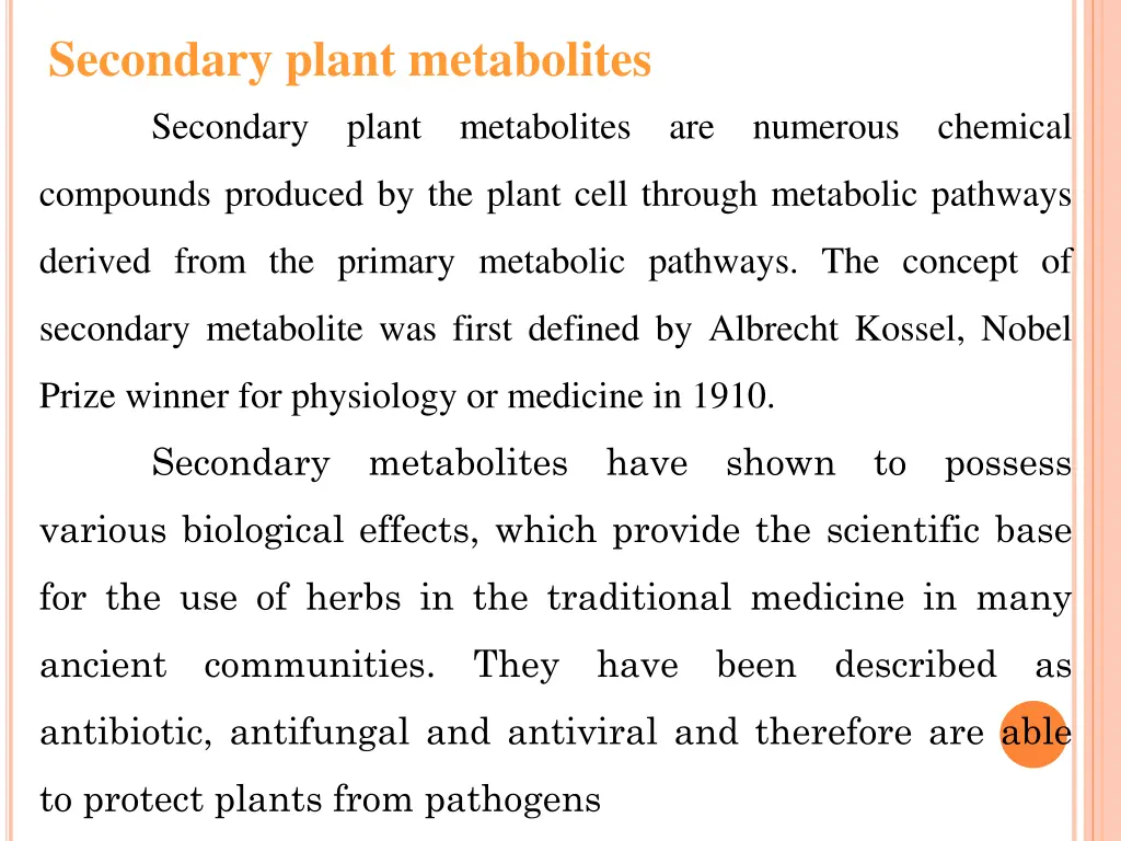 secondary plant metabolites