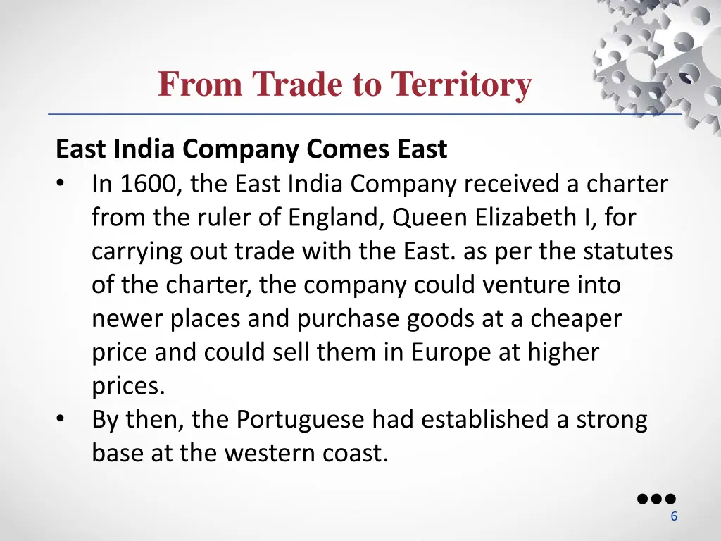 from trade to territory 1