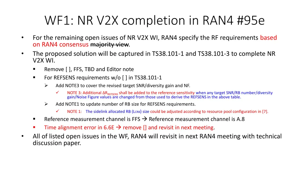 wf1 nr v2x completion in ran4 95e