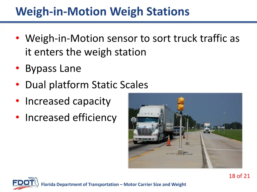 weigh in motion weigh stations