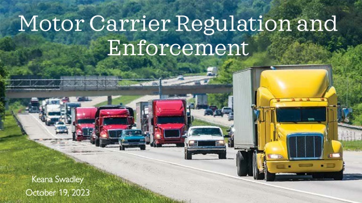 motor carrier regulation and enforcement