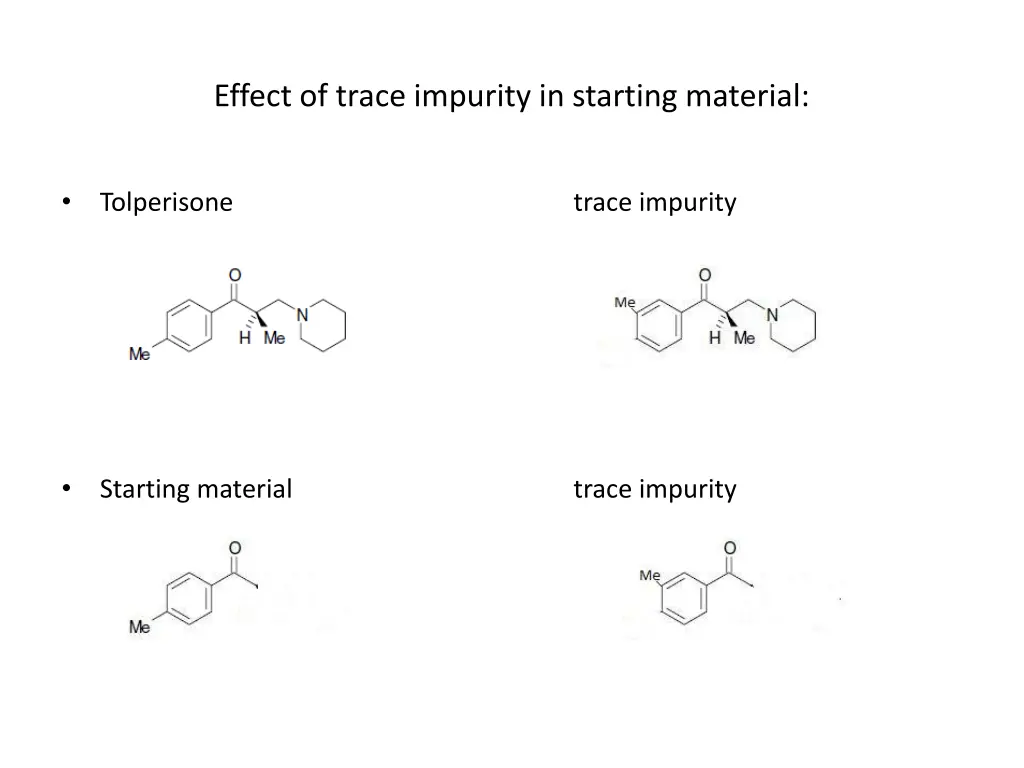 effect of trace impurity in starting material