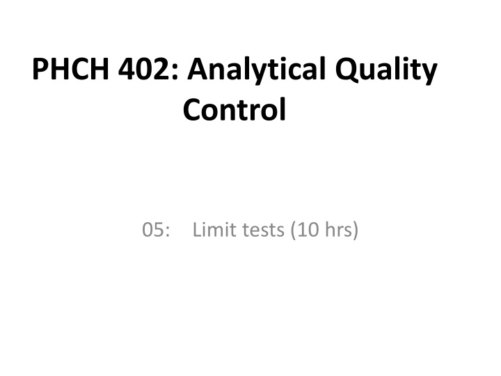 phch 402 analytical quality control