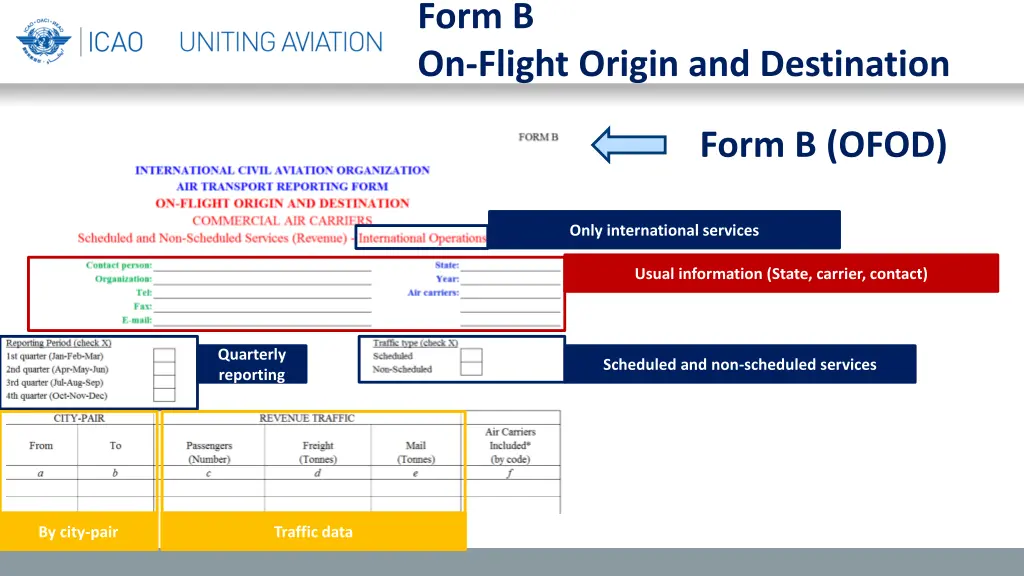 form b on flight origin and destination